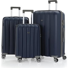 Alinka Mçs Üçlü Polipropilen Valiz Seti V305 - Mçs Kırılmaz Silikon Valiz Set