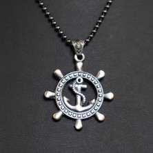 Emren Jewelry 925 Ayar Gümüş Gemi Dümeni Erkek Kolye