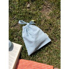 Sumicorn Design Mavi Pötikareli Çevre Dostu Bez Kese,keten Düzenleyici Kese,hediye Kesesi,makyaj Çantası,mini Cüzdan