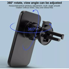 360 Rotasyon 15W  Magsafe Kablosuz Şarj Oto Araç Içi Telefon Tutucu  Hızlı Şarj Manyetik Tutucu