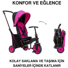 SmarTrike STR3 Plus 5’i 1 Arada Modüler Katlanabilir Bebek Arabası ve Üç Tekerlekli Bebek Bisikleti - Pink