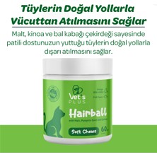 Vet's Plus Hairball Çiğnenebilir Tablet 60'lı (Malt ve Kionalı Tüy Yumağı Önleyici)