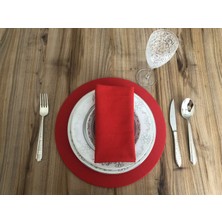 Trend Yuvam Ev Tekstil Ürünleri Kırmızı Supla 33 cm (6 Adet)  (Mdf Dahil)