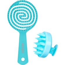 Keops Üç Boyutlu Oval Saç Fırçası ve Silikon Duş Tarağı