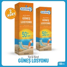 Blue Ocean 50 Faktör Yüz Vücut Güneş Kremi 2 Kutu 100 ml