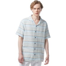 Nautıca Erkek Mavi Classıc Fıt Kısa Kollu Çizgili Gömlek W45429T.4N9