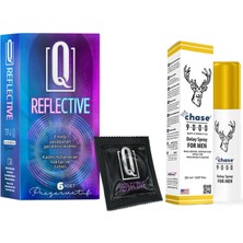 Chase Q Reflective 6'lı Kremli Tırtıklı Prezervatif + Geciktiricili Sprey