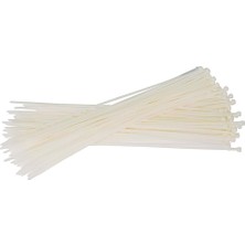 Zembil 200 Adet Beyaz Plastik Cırt Kelepçe Kablo Bağı 4.8X200MM