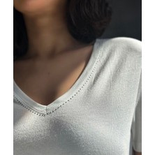 Volumex Beyaz Crop Tshirt