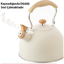 Tekno Trust Paslanmaz Çelik Ezere 2.5l Paslanmaz Çelik Premium Ahşap Saplı Düdüklü Çaydanlık 2 - 3 L