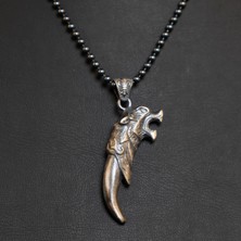 Emren Jewelry 925 Ayar Gümüş Kurt Erkek Kolye