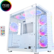 Revenge Nebula Mid Tower Kumandalı 7 Rgb Fanlı Temperli Cam Akvaryum Gaming Oyuncu Bilgisayar Kasası