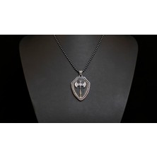 Emren Jewelry 925 Ayar Gümüş Çift Başlı Balta Erkek Kolye