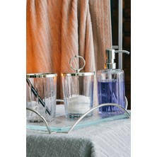 Decorium Accademia Platin Yaldızlı 4 Parça Cam Banyo Takımı 9-04010031