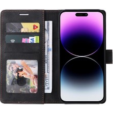 YH Mall Iphone 15 Pro Max Flip Kapak Için Flip Case Basit Iş Deri Kılıf (Yurt Dışından)