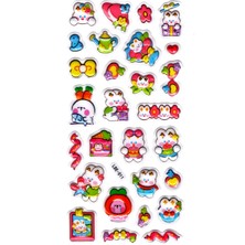 Limmy Sticker Kabartmalı Stiker Defter Planlayıcı Etiket 19 x 9 cm Tavşan Parti Kawaii