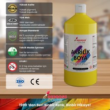 Red Rose Sarı Akrilik Boya 1000 gr Dekoratif Hobi Amaçlı Sanatsal Canlı Renkler