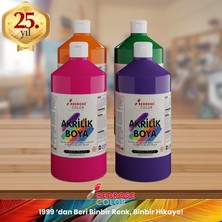 Red Rose Ara Renkler Akrilik Boya 4'lü Set 4X1000GR, Dekoratif Hobi Amaçlı Sanatsal Canlı Renkler