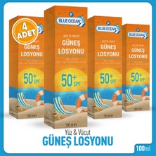 Blue Ocean 50 Faktör Yüz Vücut Güneş Kremi 4 Kutu 100 ml