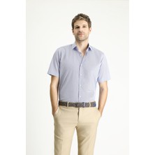 Kiğılı Kısa Kol Regular Fit Desenli Pamuklu Gömlek