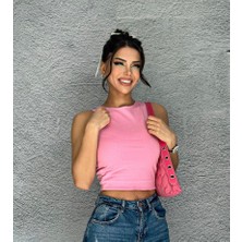 Volumex Pembe Crop Bluz