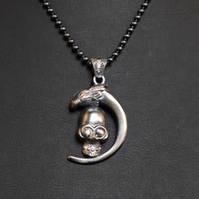 Emren Jewelry 925 Ayar Gümüş Kuru Kafa Erkek Kolye