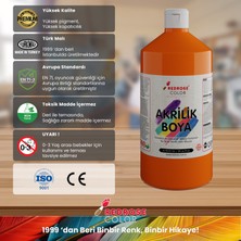 Red Rose Turuncu Akrilik Boya 1000 gr Dekoratif Hobi Amaçlı Sanatsal Canlı Renkler