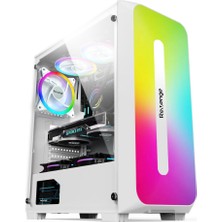 Colorful Beyaz 3 Fanlı 10 Mod Rgb Işıklı Şeffaf Panel Atx Gaming Boş Bilgisayar Kasası