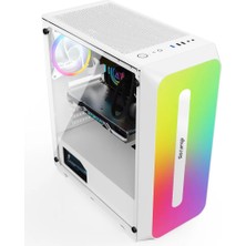 Colorful Beyaz 3 Fanlı 10 Mod Rgb Işıklı Şeffaf Panel Atx Gaming Boş Bilgisayar Kasası