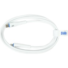 Bello BA-01 Type-C Lightning Beyaz Hızlı Şarj Data Kablosu 27W 1.2m