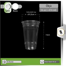 Polimaz Pet Bardak 95 Çap 16 Oz - 50 Adet