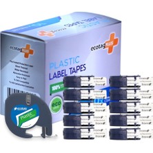 Ecotag Plus Dymo Muadili Plastik Şerit Etiket Yeşil 12 mm x 4 mt 10'lu Paket