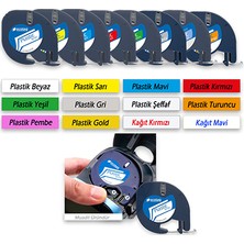 Ecotag Plus Dymo Muadili Plastik Şerit Etiket Yeşil 12 mm x 4 mt 10'lu Paket