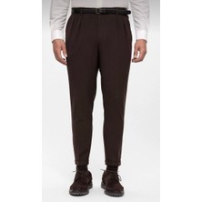 Martino Butik Erkek Pileli Yüksek Bel Kemerli Italyan Kesim Pantolon