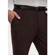 Martino Butik Erkek Pileli Yüksek Bel Kemerli Italyan Kesim Pantolon