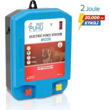 Puhu Ecos Eko Güneş Enerjili Elektrikli Çit Cihazı (2 Joule) (20W Panel + 12V/14Ah Jel Akü)