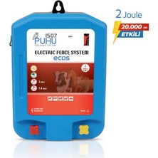 Puhu Ecos Eko Güneş Enerjili Elektrikli Çit Cihazı (2 Joule) (20W Panel + 12V/14Ah Jel Akü)