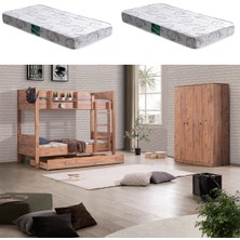 Setay Asya Yavrulu Ranza 3 Kapaklı Dolap + 2 Adet Comfort Yatak