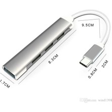 Appa SRF-933 Type-C To USB Hub 4 Port Çoklayıcı Macbook Uyumlu