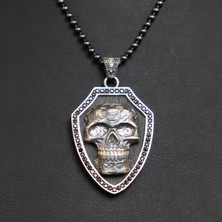 Emren Jewelry 925 Ayar Gümüş Kuru Kafa Erkek Kolye