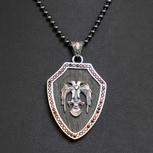 Emren Jewelry 925 Ayar Gümüş Çift Başlı Kartal Erkek Kolye