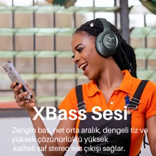 Tribit Xfree Go S 30 Saat Çalma Süresi Çift Mod Xbass Ses 5.3 Bluetooth Kulak Üstü Kulaklık Siyah