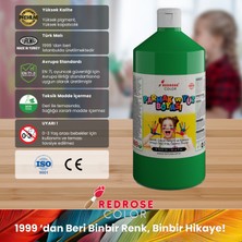 Red Rose Yeşil Parmak Boyası 1000 gr Yıkanabilir Toksik Içermez Çocuk Okul Kreş Için