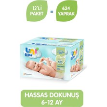 Uni Baby Hassas Dokunus Islak Mendil 12x52 (624 Yaprak)