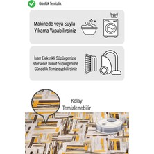 MarkaEv Fırça Darbeli Dağınık Desen Dijital Baskılı Zenit Kilim