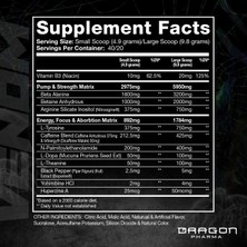 Dragon Venom Extreme Potency Preworkout Laser Sharp Focus Energy Intense Performance 40 Servis