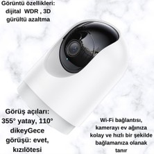 Polham Hc Full Hd Gece Görüşlü Wifi Bağlantılı Cctv-Ptz Iç Mekan Ses Görüntü Güvenlik Kamerası, İP65