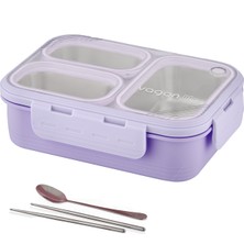 Vagonlife Lunch Box 620 ml Tek Kat Üç Bölmeli Metal Kaşıklı Yeni Nesil Sefer TASI-FFLBOX7097