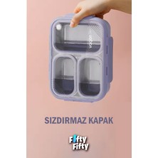 Vagonlife Lunch Box 620 ml Tek Kat Üç Bölmeli Metal Kaşıklı Yeni Nesil Sefer TASI-FFLBOX7097