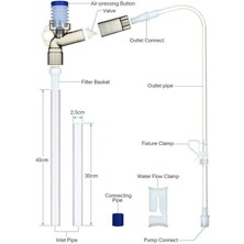 Longbangdian Shop Bir Stil Manuel Hava Presli Akvaryum Çakıl Temizleyici Kiti Balık Tankı Su Değiştirici Kum Yıkayıcı, 3ft Yumuşak Hortum ve Su Akış Kelepçesi ile (Yurt Dışından)